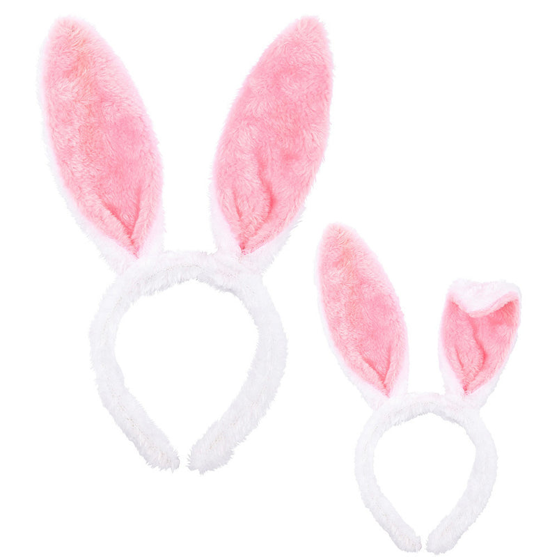 Haarreif mit Hasenohren - Weiß Rosa | Zubehör Hasenkostüm Bunny