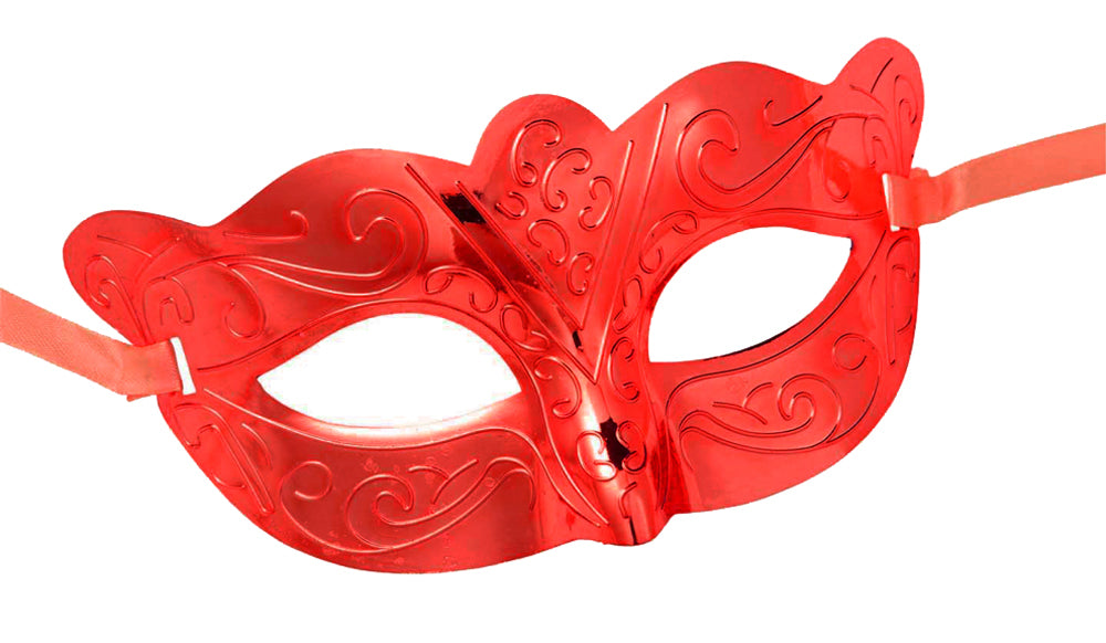 Augenmaske Metallic für Damen und Herren - Rot