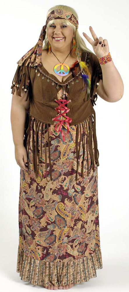 Hippie Retro Kostüm Sunny Damen für große Größen