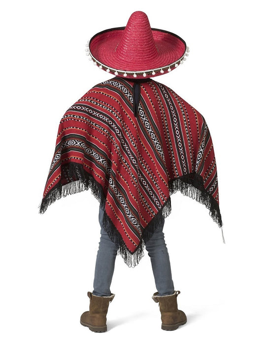 Mexikaner Poncho für Kinder "Milan" | Rot