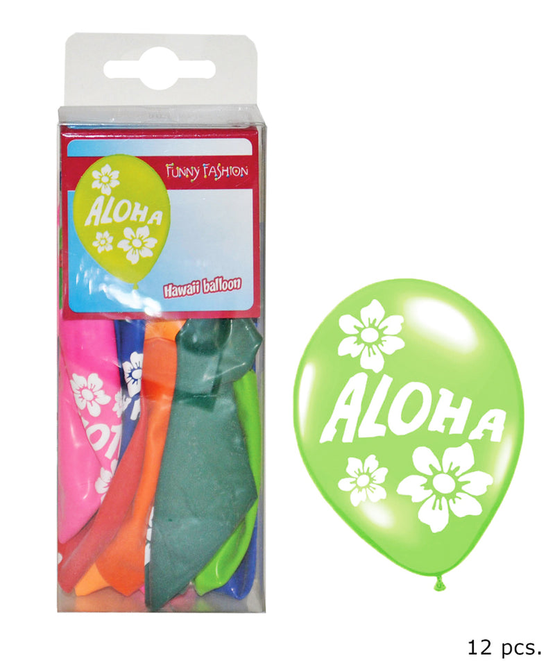 Aloha Hawaii Party Artikel zur Dekoration - 12 bunte Luftballons