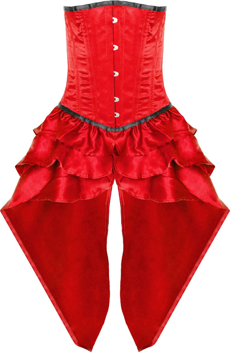 Corsage Mieder mit Schößchen - Rot