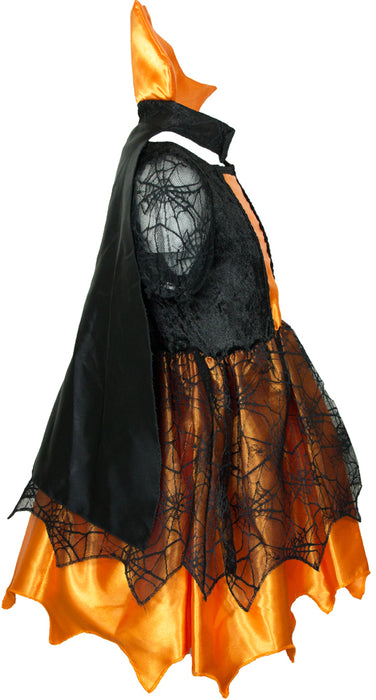 Hexe Kostüm "Willow" für Mädchen | Schwarz Orange