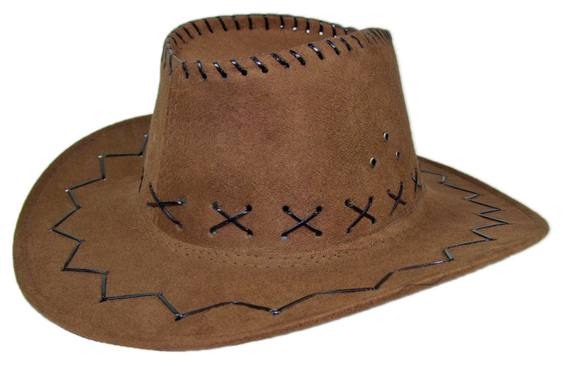Kinder Cowboyhut mit Ziernähten - Braun