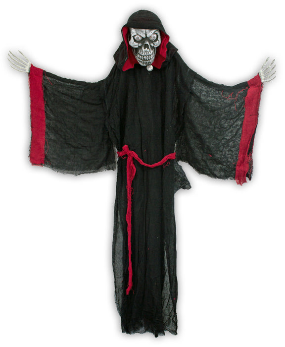 Halloween Dekoration Vampir mit Totenkopf animiert - 155 cm | Standfigur