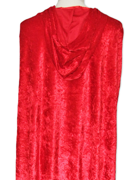 Samt Umhang mit Kapuze Rot