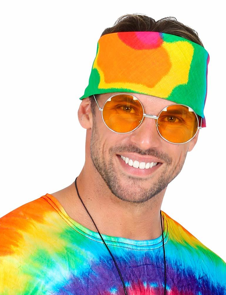 Batik Bandana Halstuch zum Hippie Kostüm - 55 x 55 cm | Bunt