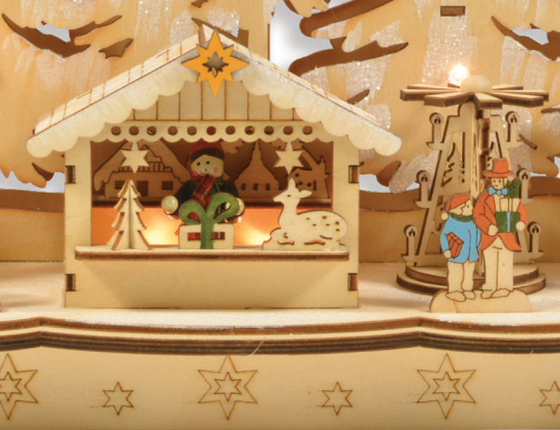 Riffelmacher Fensterleuchter Weihnachtsmarkt 48 x 25 cm 76367 | Natur - Holz Handwerkermarkt Weihnac