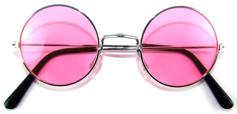Hippie Set 3-tlg. - Margeriten Haarband, Peace Kette und Lennon Brille | Rosa