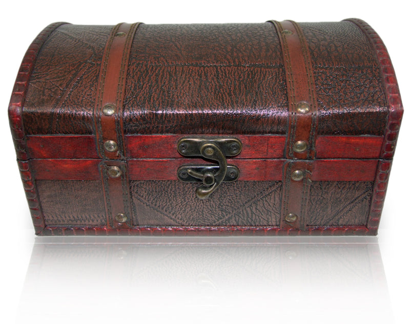 Schatzkiste Holz Piratentruhe Geschenkbox Aufbewahrungsbox 24 cm