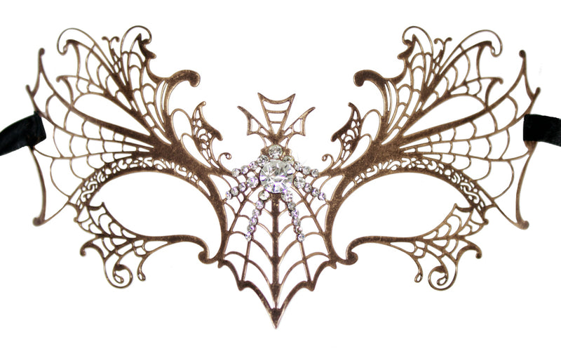 Metall Augenmaske Amanda - Antik Bronze mit Strasselementen