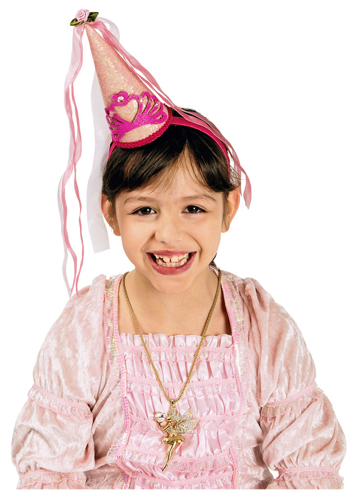 Burgfräulein Haarreif mit Hut für Mädchen - Rosa