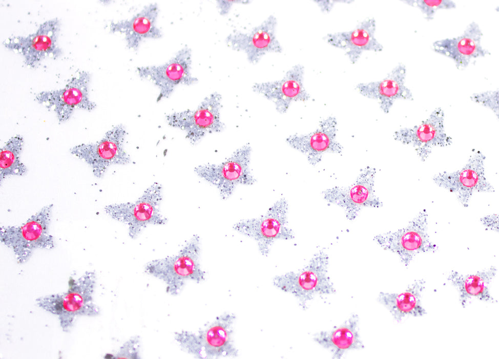 Glitzer Sticker für Gesicht und Haar | Pink - Selbstklebende Glitzersteine