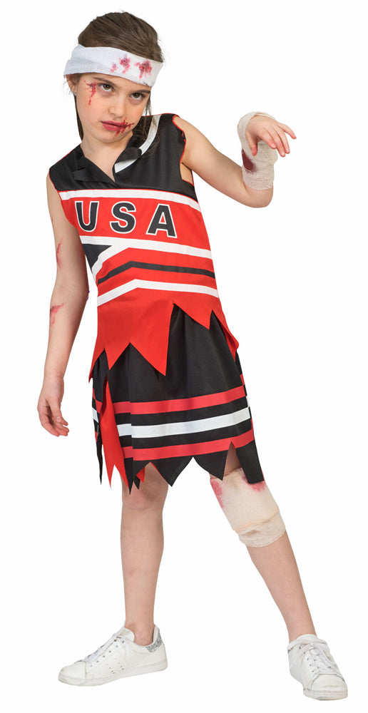 Zombie USA Cheerleader Kostüm für Kinder