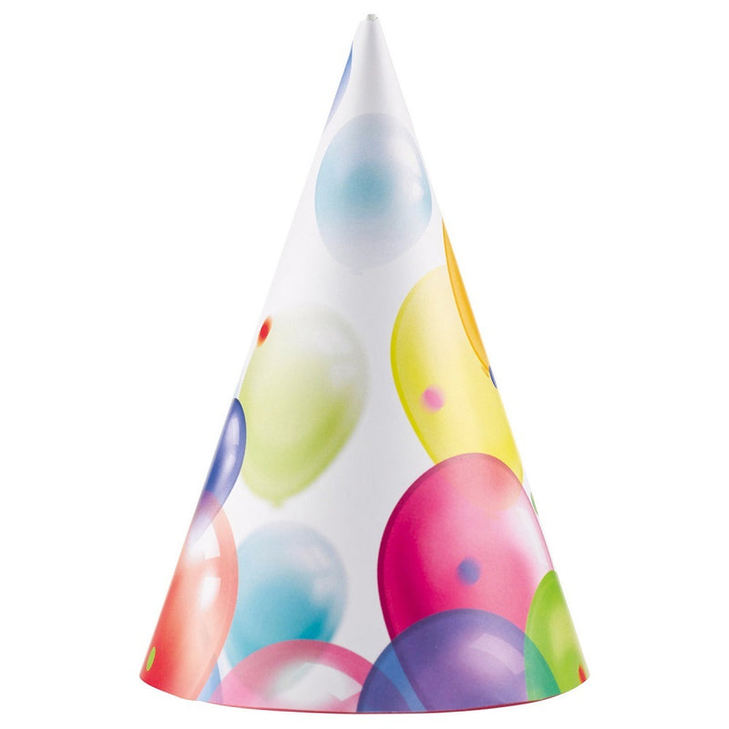 Partyhüte Ballon Motiv - 8 Stück Bunt