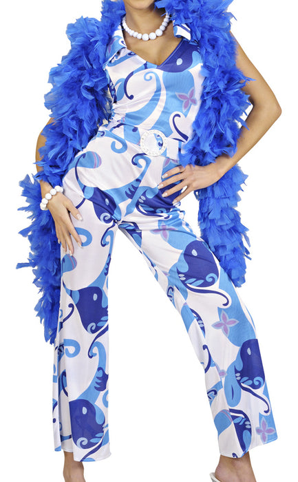 70er Jahre Anzug Dancing Queen für Damen - Blau