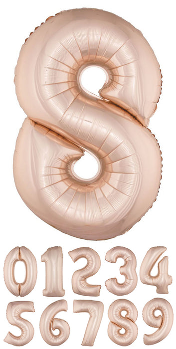 XXL Zahlen Folienballon 100 cm - Roségold