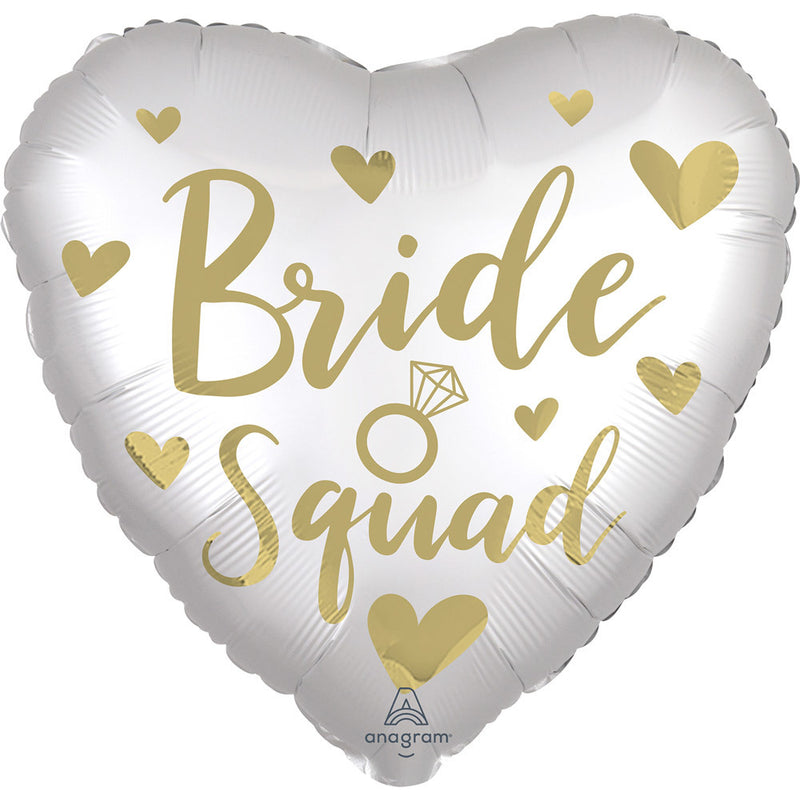 18"/Ø43cm Herz Folienballon "Bride Squad"