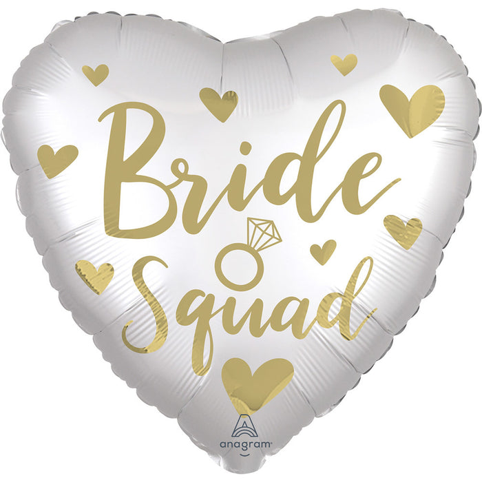 ABC18 Herz Folienballon "Bride Squad" | Ø 43cm