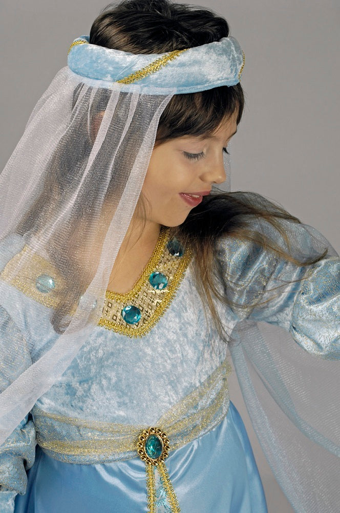 Burgfräulein Bianca Kostüm für Mädchen - Hellblau | Prinzessin Mittelalter Kinder Verkleidung