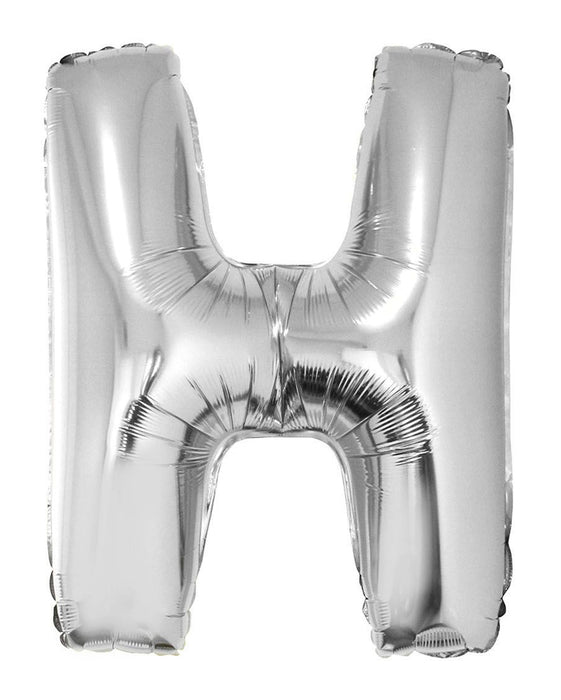 XXL Buchstaben Folienballon 100 cm - Silber Buchstabe H