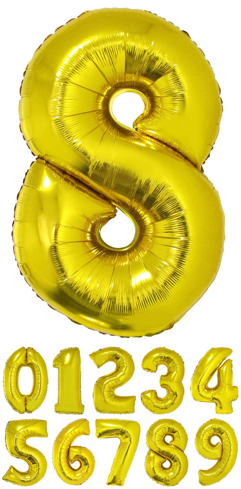 XXL Zahlen Folienballon 100 cm - Gold 9