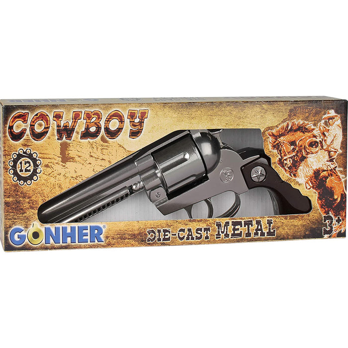 Gonher 121/0 - 12 Schuss Cowboy Western Colt Revolver - Silber / Schwarz