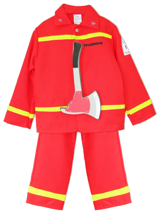 Feuerwehrmann Kostüm für Kinder - Anzug und Spielzeug Axt