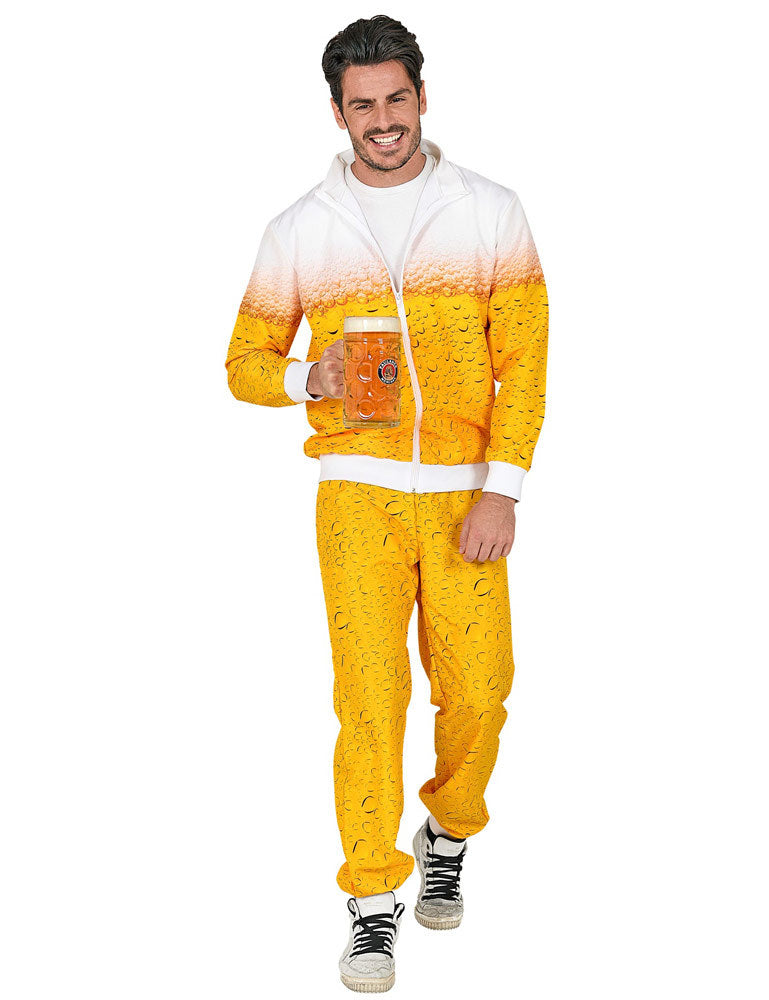 Party Trainingsanzug "Bier" für Erwachsene - Gelb