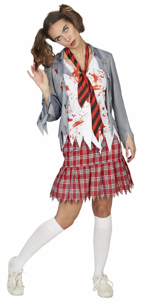 Zombie Schulmädchen Kostüm Samy für Damen
