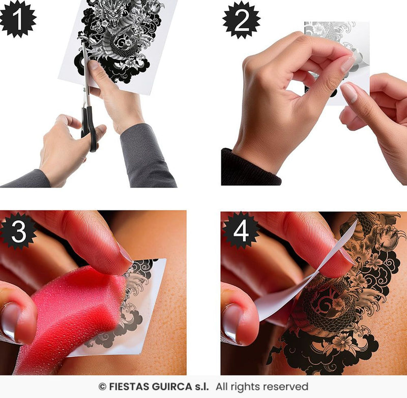 Halloween Tattoos "Drache" | 14 x 9 cm