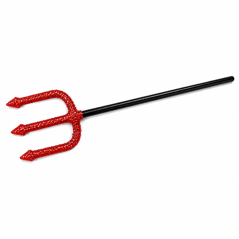 Teufels Dreizack mit Pailletten 110 cm | Rot Schwarz