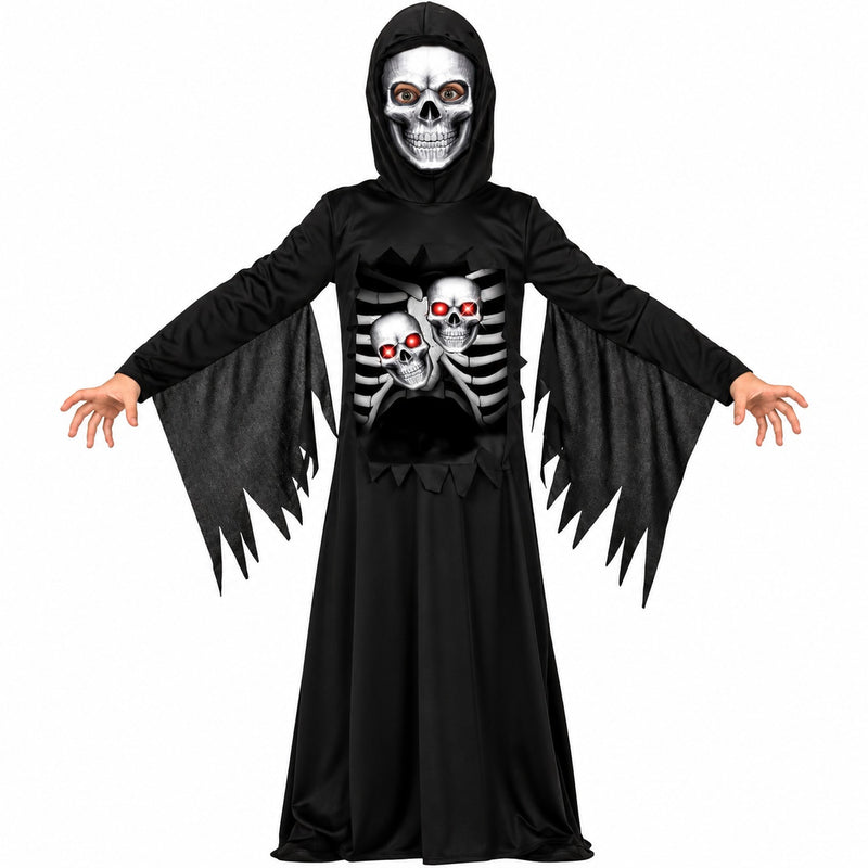 Halloween "Tod" Kostüm für Kinder | Tunika mit Kapuze