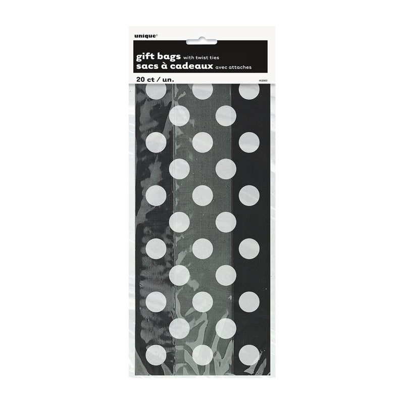Geschenktüte 12x28cm/20St. Dots Schwarz