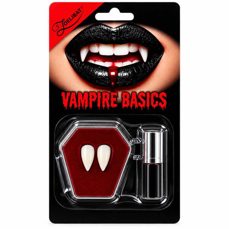 Vampir Eckzähne + Mini Lippenstift
