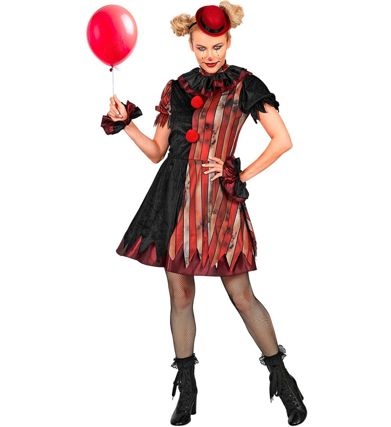 Horror Clownin "Wicked Clown" Kostüm für Damen | 5-tlg.