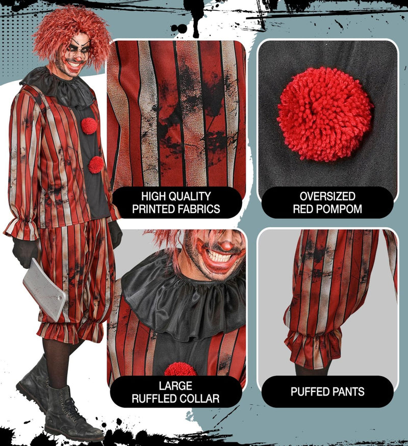 Horror Clown „Wicked Clown“ Kostüm für Herren | 3-tlg.