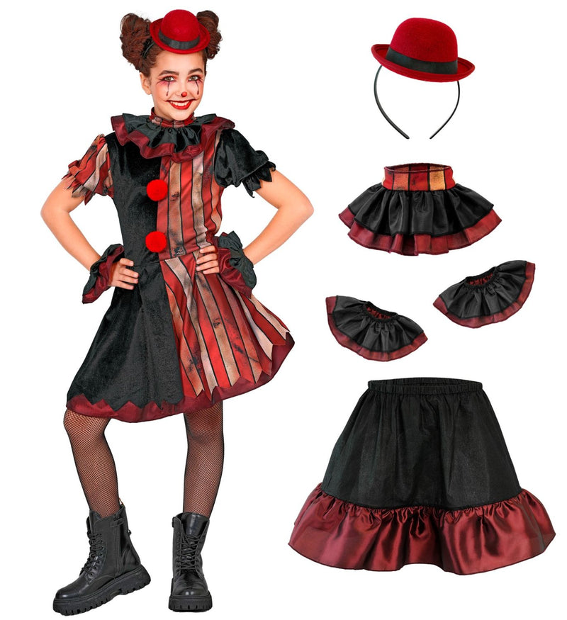 Horror Clownin "Wicked Clown" für Mädchen | 5-tlg.