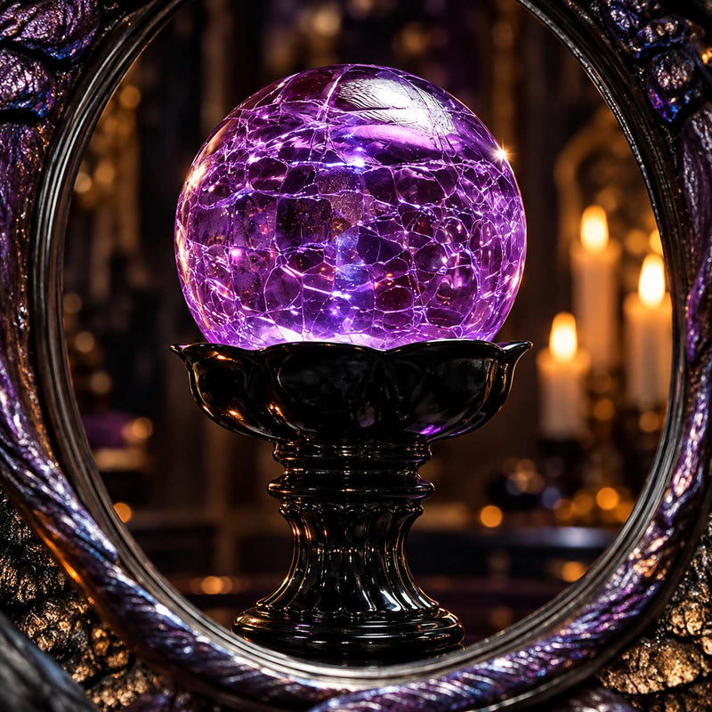 LED Zauberkugel 22 cm | Lila – Halloween Dekoration