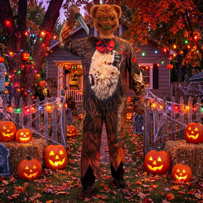 "Zombie Teddybär" Kostüm für Herren | Overall und Maske