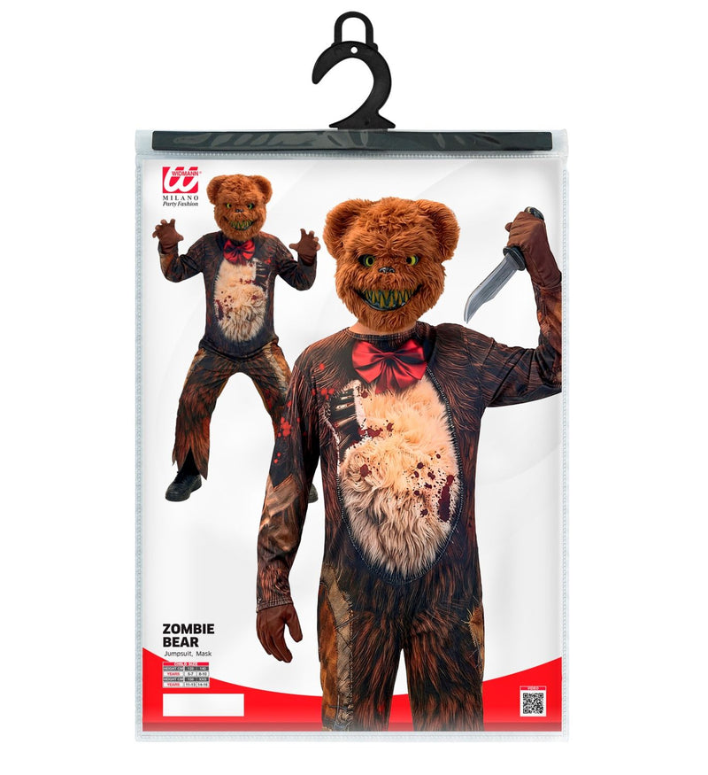 "Zombie Teddybär" Kostüm für Kinder | Overall und Maske