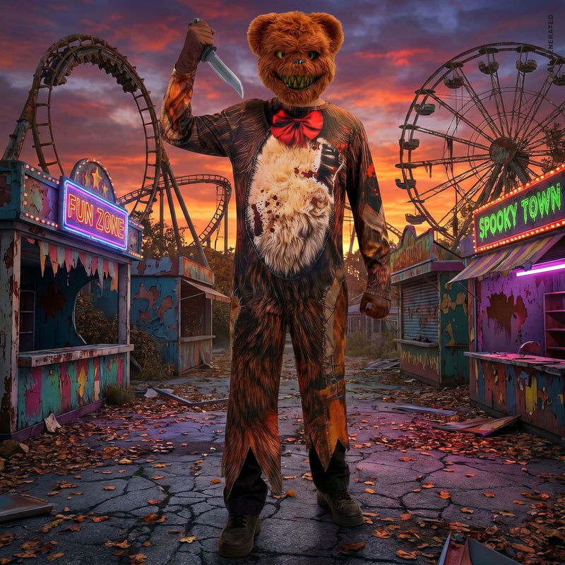 "Zombie Teddybär" Kostüm für Kinder | Overall und Maske