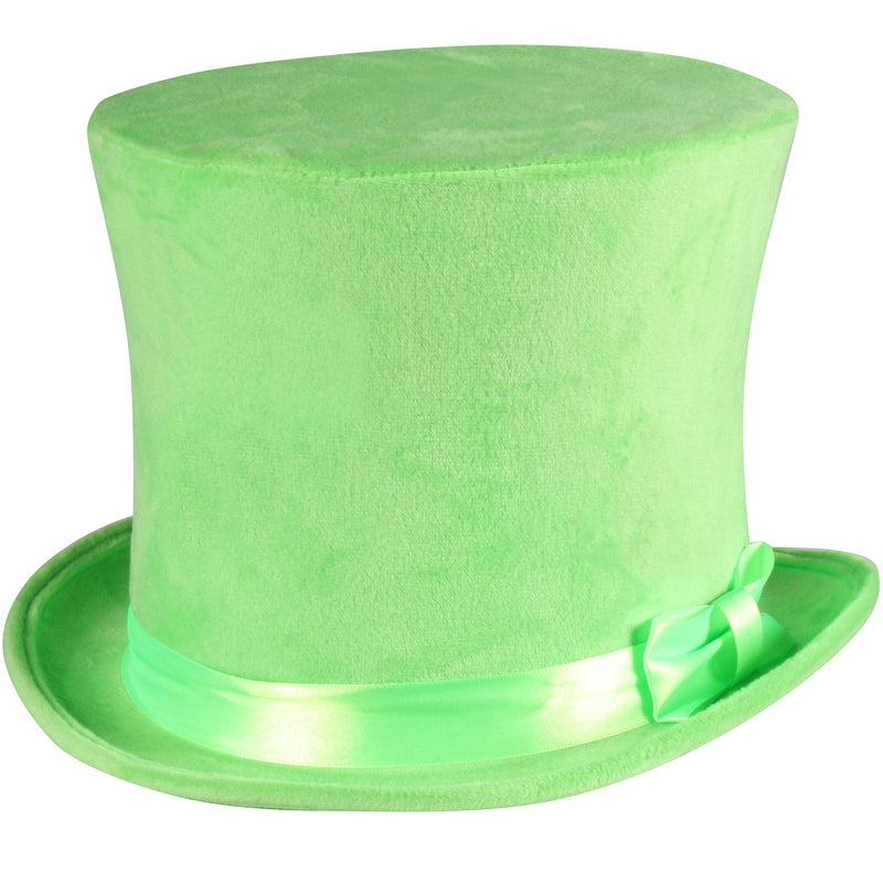 Zylinder "Flair" Velour mit Satinband 60 cm | Neon Grün
