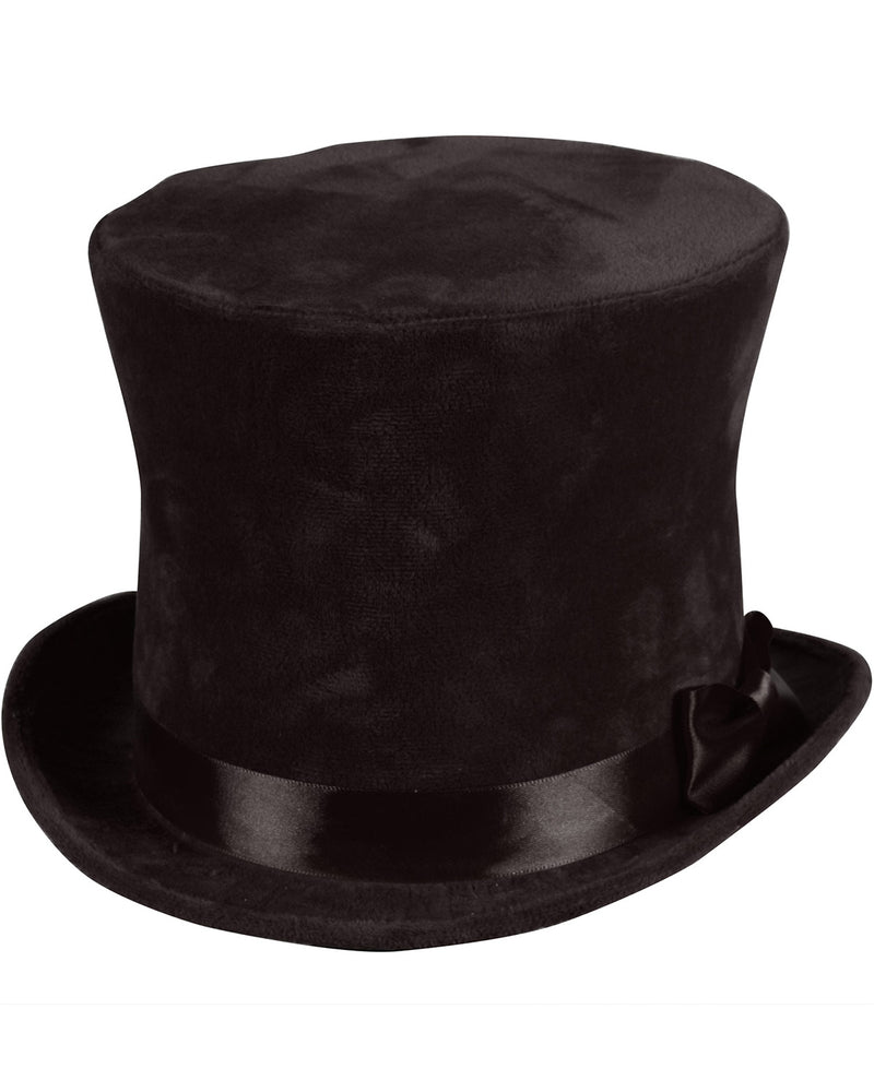 Zylinder "Flair" Velour mit Satinband 60 cm | Schwarz