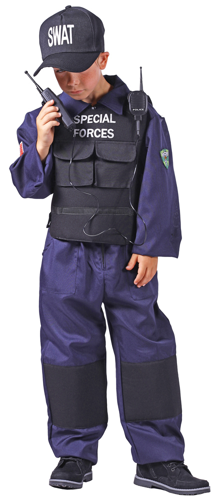 Swat Kinder Kostüm Spezialeinheit Polizistenkostüm Polizei Kinderkostüm 140cm